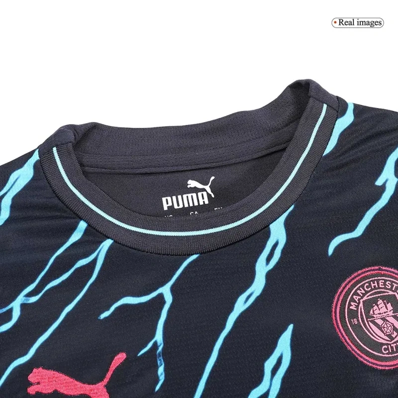 Kids Manchester City 2023/24 Third Away Kit Jersey+Shorts