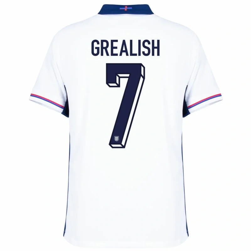 England Home Grealish 7 Shirt 2024-2025 Player version  Size：S-2XL Non-Customize