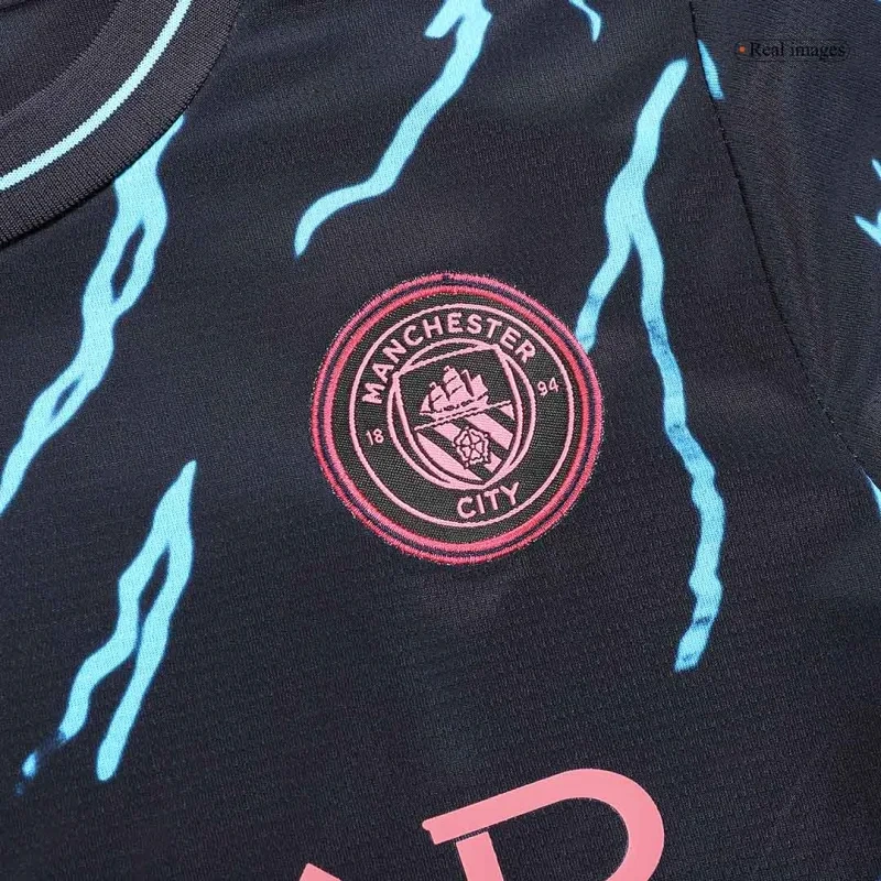 Kids Manchester City 2023/24 Third Away Kit Jersey+Shorts