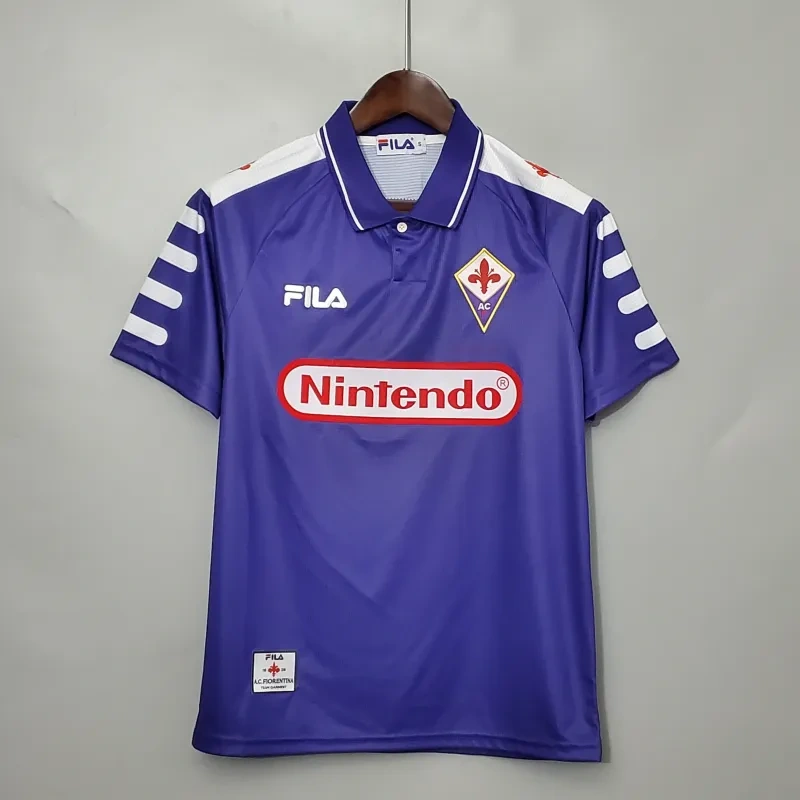 Fiorentina RUI COSTA #10 BATISTUTA #9 Retro 1998/99 Jersey Home
