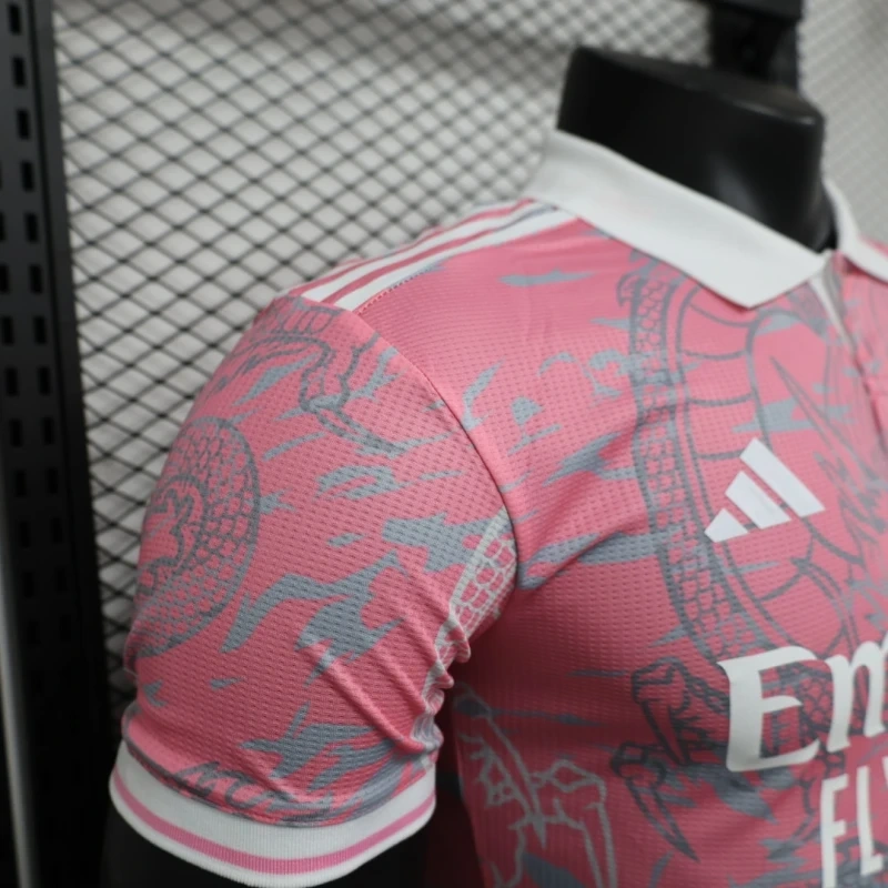 Hello Kitty Adidas Real Madrid Pink Dragon Pattern POLO Shirt 23-24