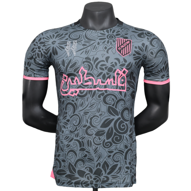 Palestine Black Shirt Soccer Jersey player version 2025