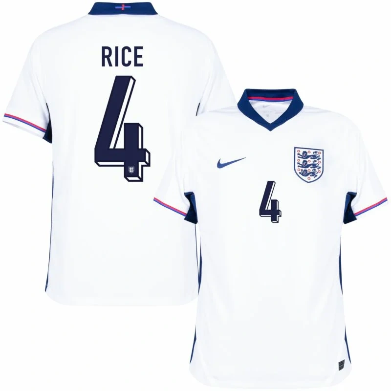 England Home Rice 4 Shirt 2024-2025 Player version  Size：S-2XL Non-Customize