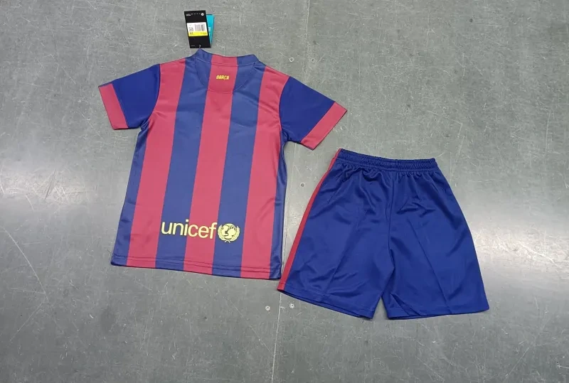 Barcelona Home 2014-15 Retro Kids Kits Jersey+Shorts