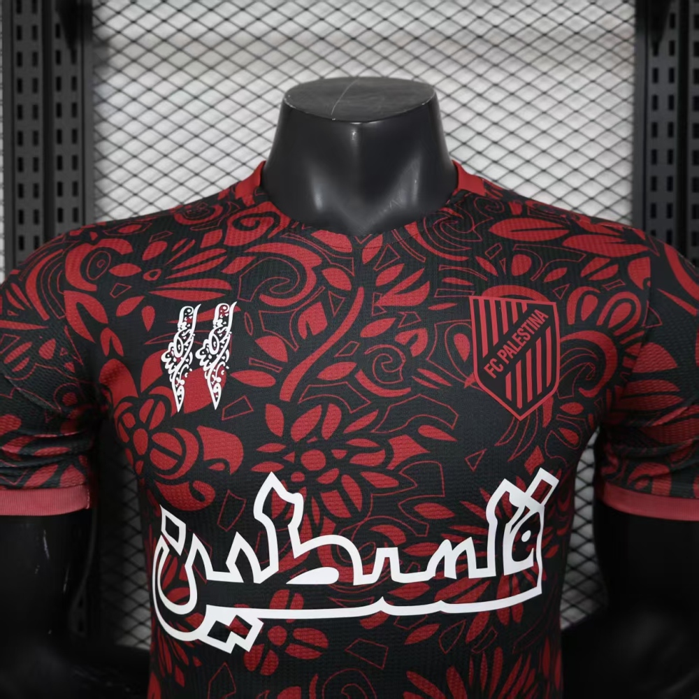 Palestine Red Shirt Soccer Jersey player version 2025