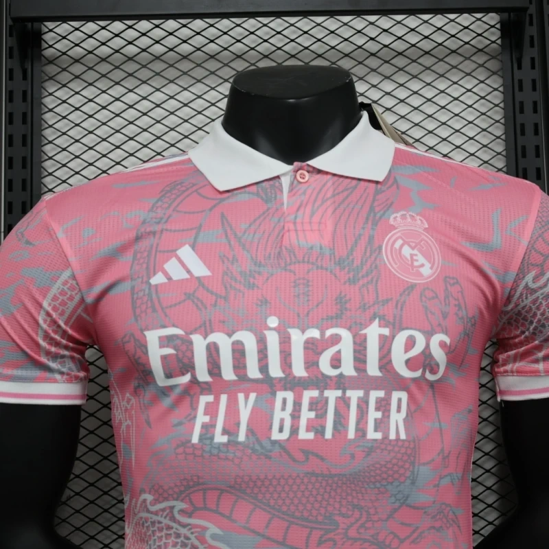 Hello Kitty Adidas Real Madrid Pink Dragon Pattern POLO Shirt 23-24