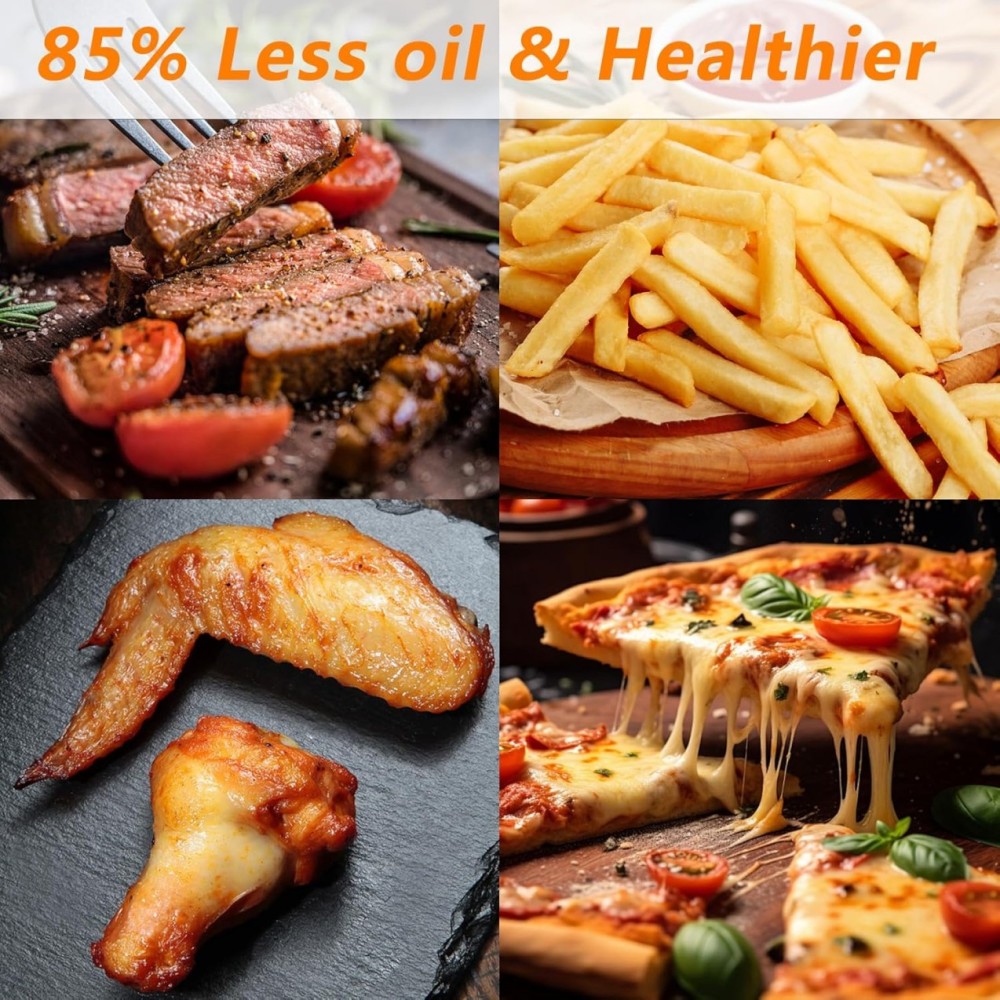 Air Fryer,13QT,360° Hot Air Circulation for Healthy Oil-Free Cooking，Multifunctional Convection Toaster Oven Air Fryer Combo, Time Control Contertop Oven & Stainless Steel Adjustable Temp