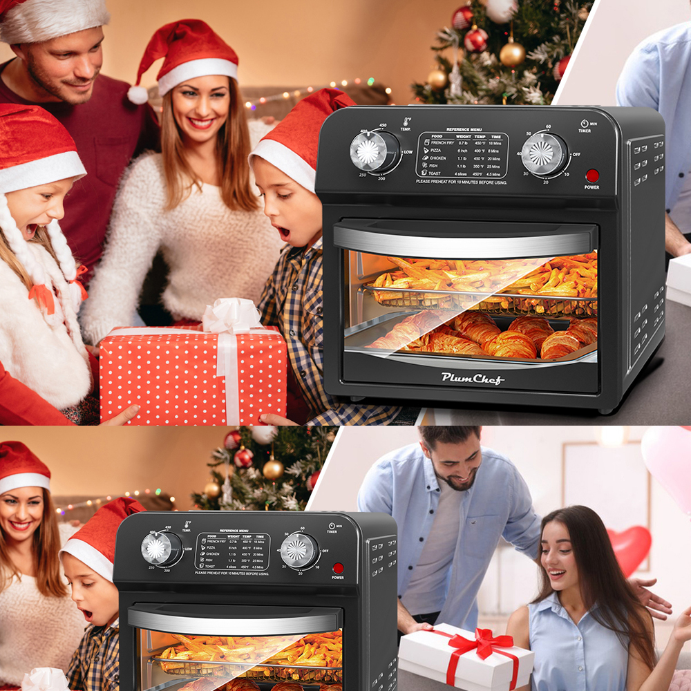 Air Fryer, 13QT,360° Hot Air Circulation for Healthy Oil-Free Cooking,Multifunctional Convection Toaster Oven Air Fryer Combo, Adjustable Temp & Time Control, Stainless Steel Contertop Oven
