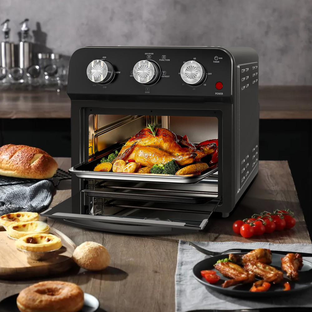 Air Fryer,13QT,360° Hot Air Circulation for Healthy Oil-Free Cooking, Multifunctional Convection Toaster Oven Air Fryer Combo, Adjustable Time & Temp Control, Stainless Steel Contertop Oven