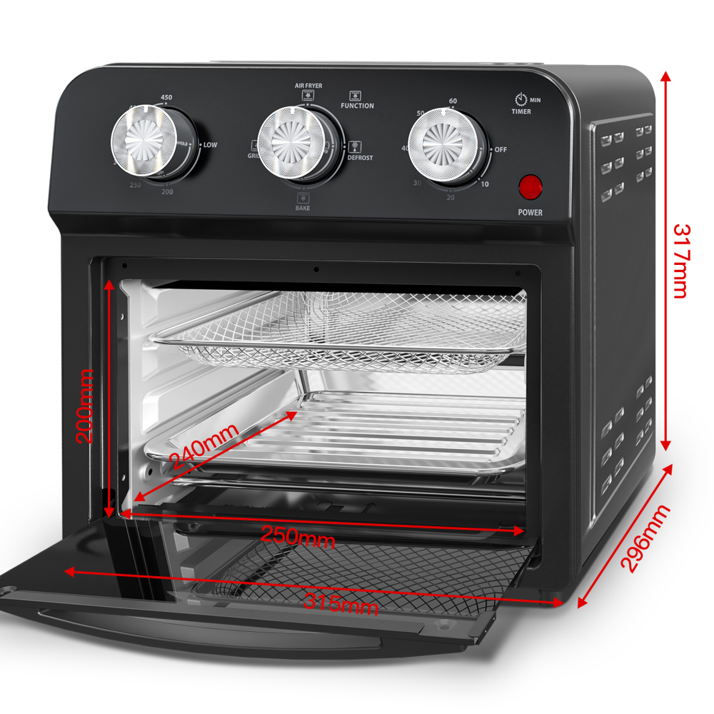Air Fryer,13QT,360° Hot Air Circulation for Healthy Oil-Free Cooking, Multifunctional Convection Toaster Oven Air Fryer Combo, Adjustable Time & Temp Control, Stainless Steel Contertop Oven
