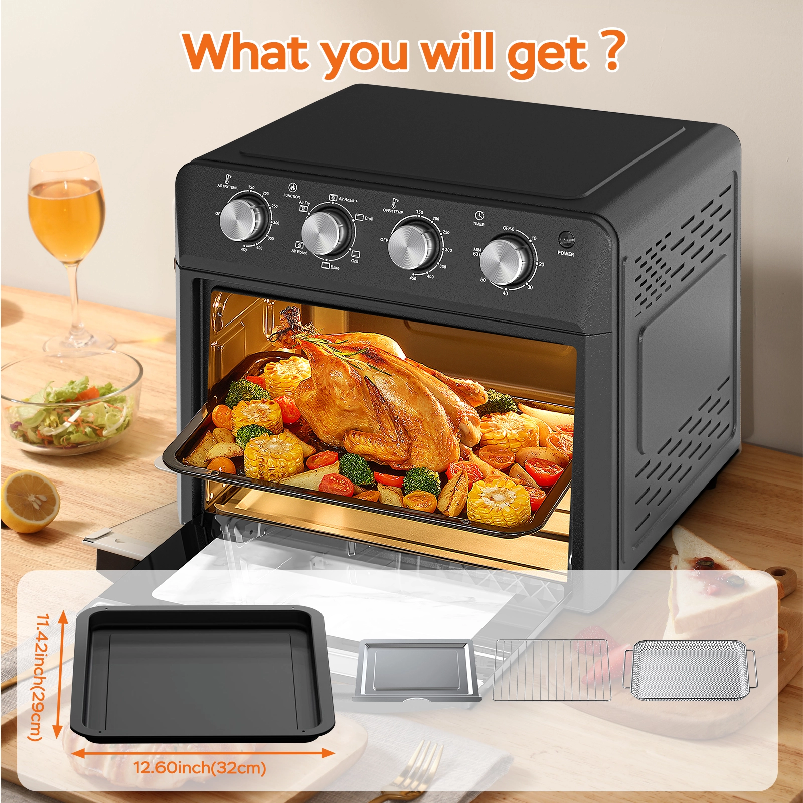 convection toaster air fryer countertop oven