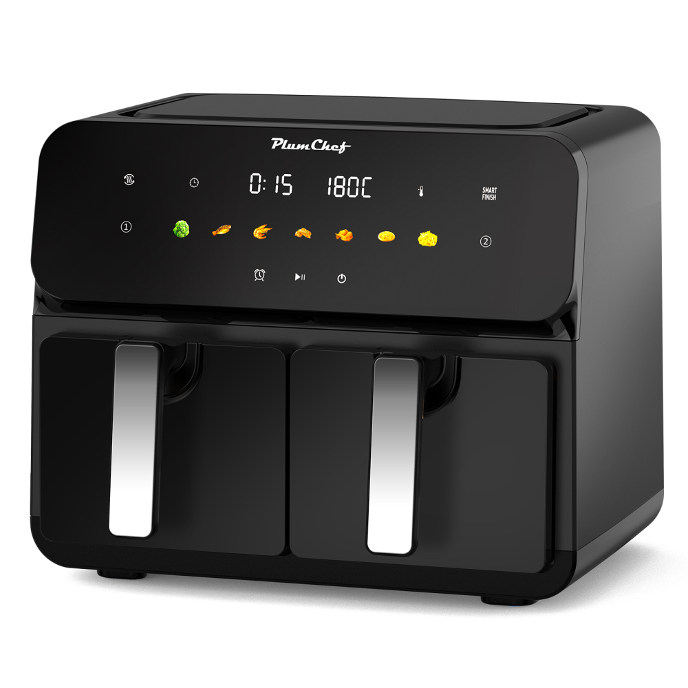 10QT Large Dual Zone Air Fryer, Double Basket Air Fryer with 2×5QT Baskets, Digital Full Touchscreen Easy-Panel, SyncCook Function,  Cook 2 Dishes at Once for 4-6 Family,1700W
