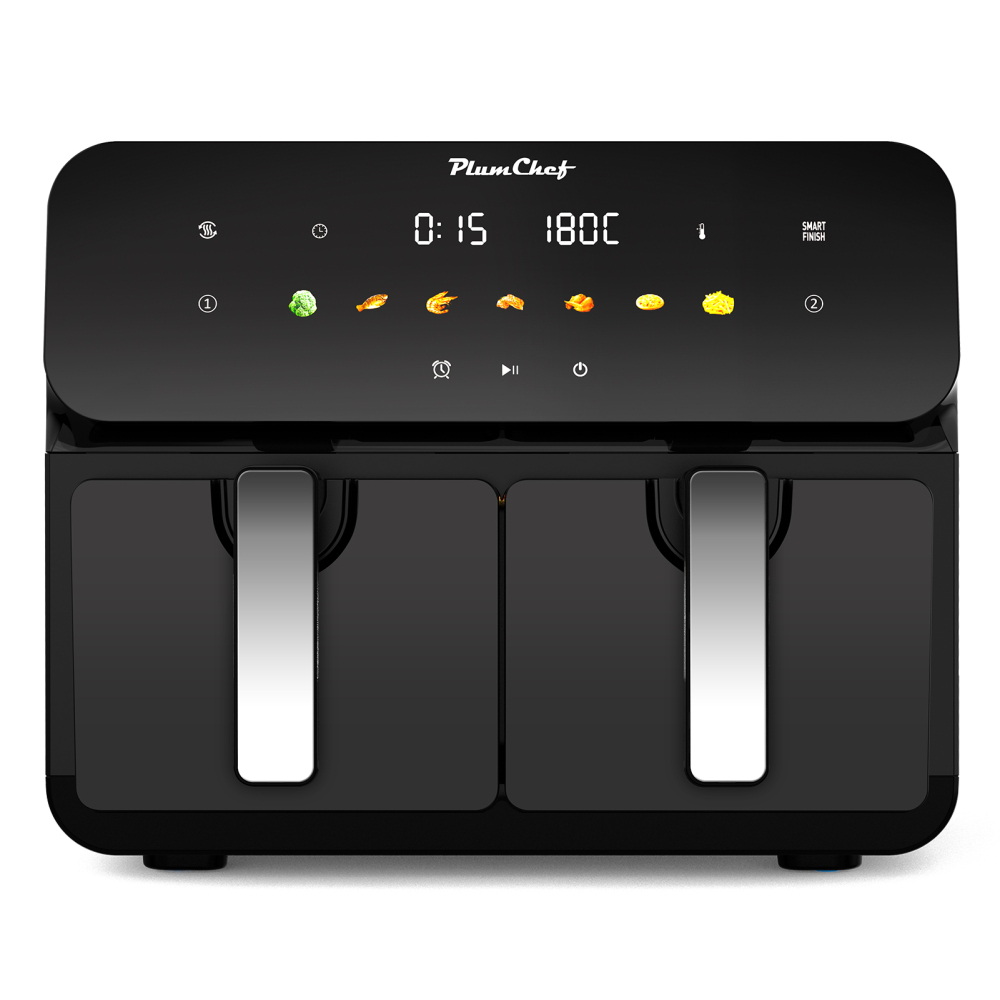 10QT Large Dual Zone Air Fryer, Double Basket Air Fryer with 2×5QT Baskets, Digital Full Touchscreen Easy-Panel, SyncCook Function,  Cook 2 Dishes at Once for 4-6 Family,1700W