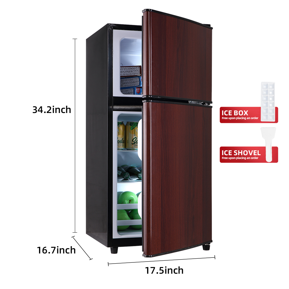 KRIB BLING 3.5 Cu.ft 2 Doors Compact Refrigerators with Freezers, Retro Design