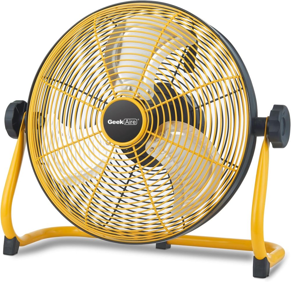 12" Portable Battery Fan, 360° Tilt, 24h Run Time, for Camping & Travel CF1SEB