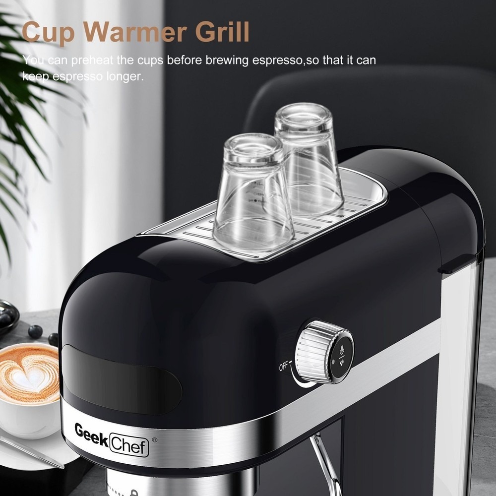 20 Bar Espresso Machine, USED, Milk Frother, 1350W, 1.4 L Tank, GCF20D