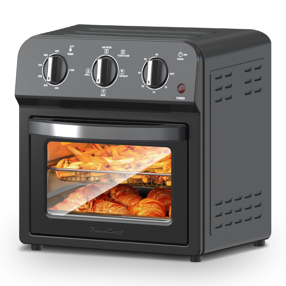 Air Fryer, 13QT Multifunctional Convection Toaster Oven Air Fryer Combo, 360° Hot Air Circulation for Healthy Oil-Free Cooking, Adjustable Time & Temp Control, Black Oven