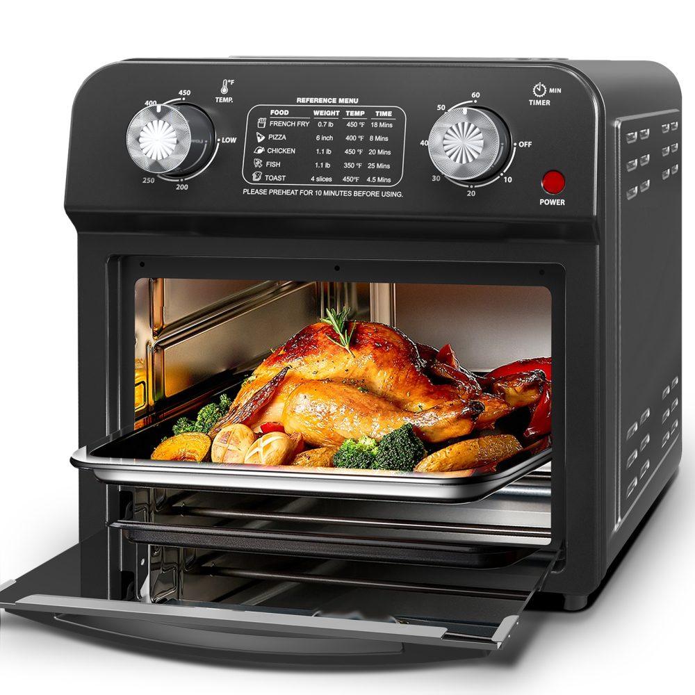 Air Fryer, 13QT,360° Hot Air Circulation for Healthy Oil-Free Cooking,Multifunctional Convection Toaster Oven Air Fryer Combo, Adjustable Temp & Time Control, Stainless Steel Contertop Oven