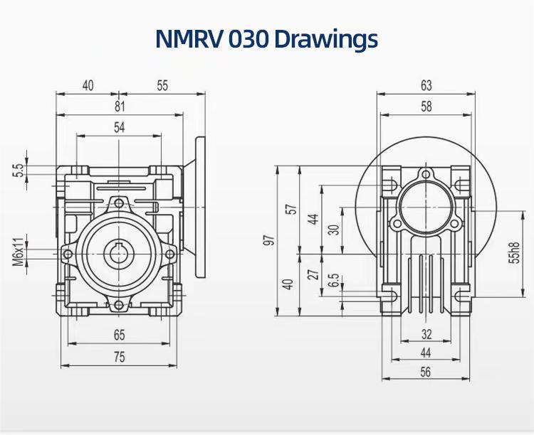 SNOOFU NMRV 030 Right Angle Worm Gearbox for Efficient Gear Motor Reduction Solutions