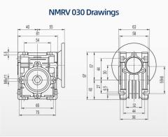Hộp số trục vít góc phải SNOOFU NMRV 030 cho giải pháp giảm tốc động cơ bánh răng hiệu quả