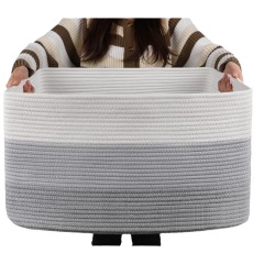 Foldable Cotton rope storage basket Collapsible Storage Bins & Toy Organizer with Handles