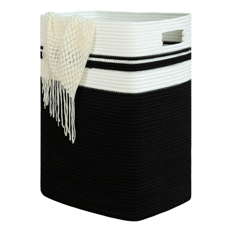 Foldable Cotton rope storage basket Collapsible Storage Bins & Toy Organizer with Handles