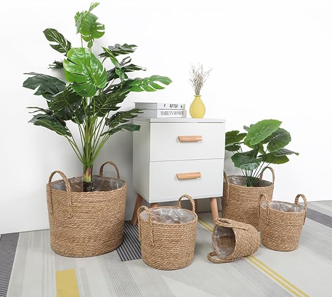Straw Woven Plant Box