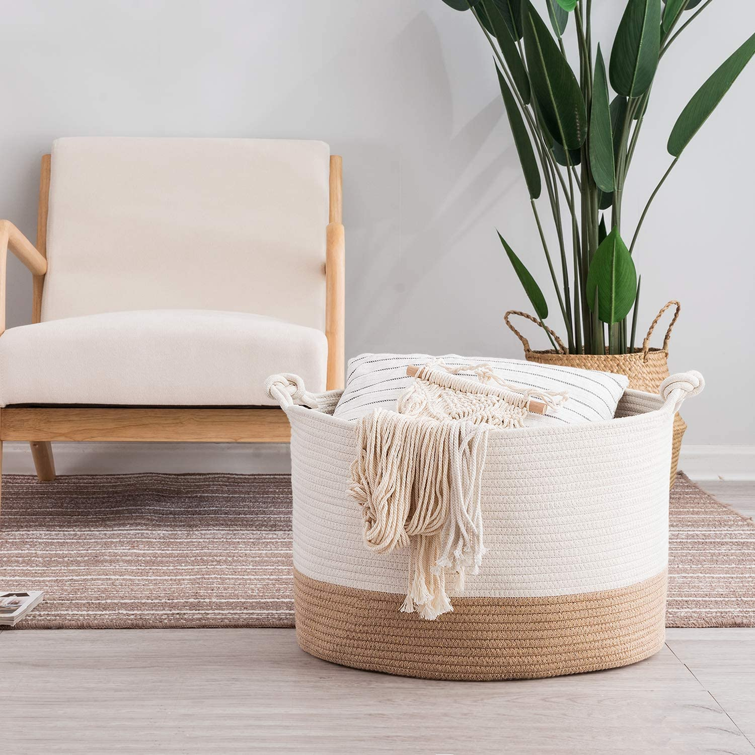 Cotton rope storage basket