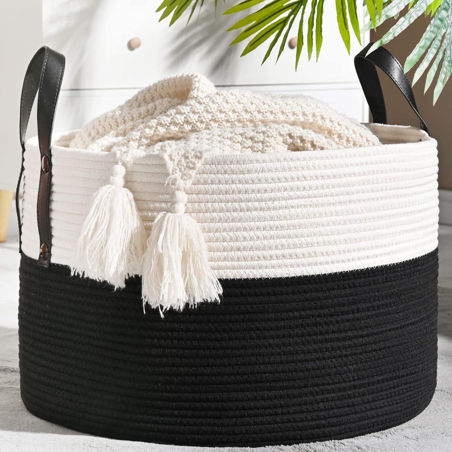 Cotton rope storage basket