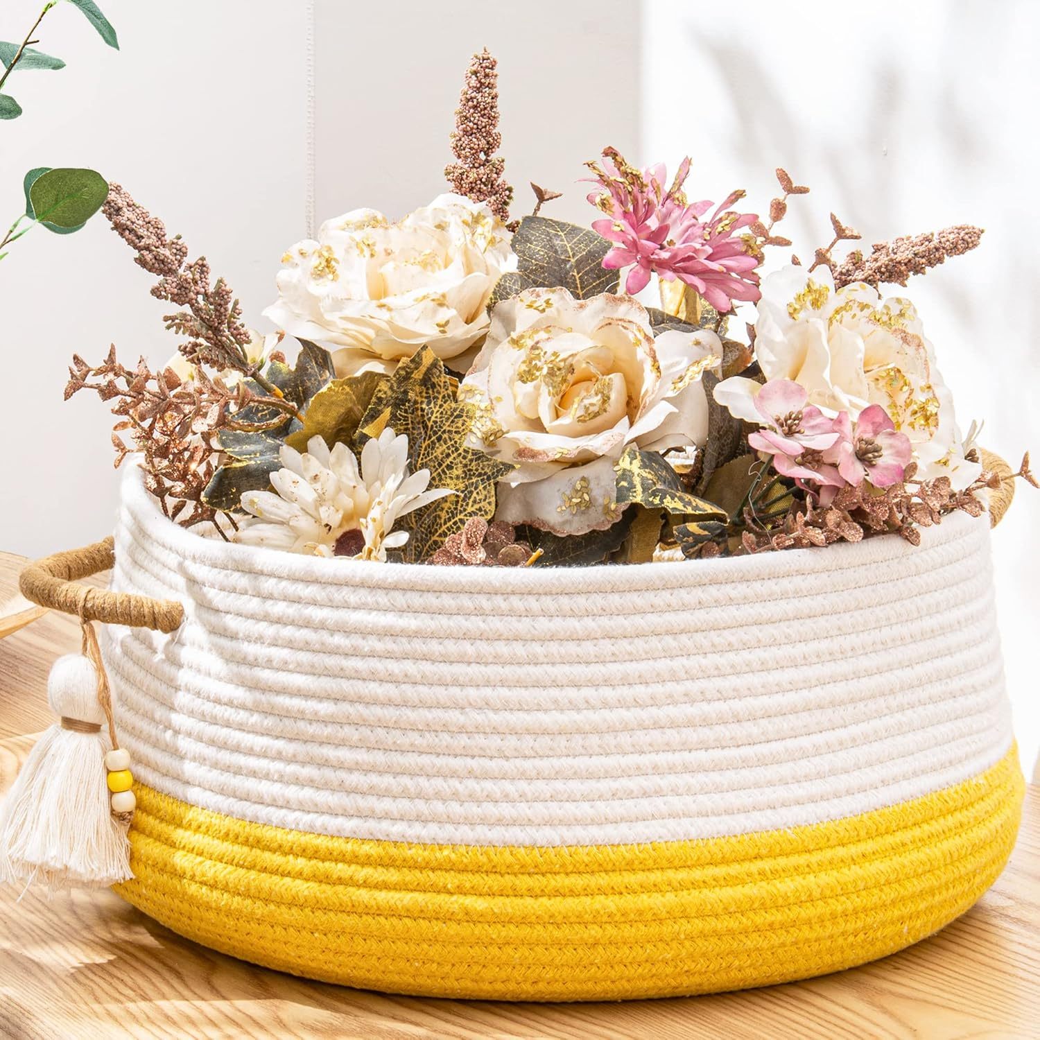 Cotton rope storage basket