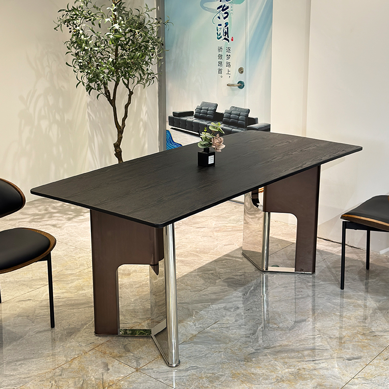 Silver Wood Grain Texture Table,Customizable Silver Wood Grain Texture Table | Modern Furniture Solutions