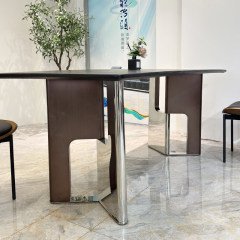 Silver Wood Grain Texture Table,Customizable Silver Wood Grain Texture Table | Modern Furniture Solutions