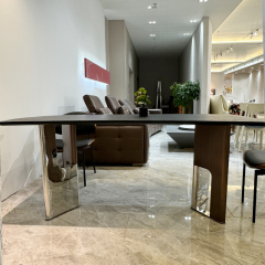 Silver Wood Grain Texture Table,Customizable Silver Wood Grain Texture Table | Modern Furniture Solutions