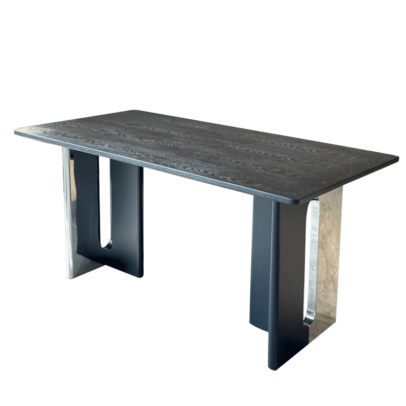 Black-brown wooden Table,Customizable Premium Wooden Dining Table | Sintered Stone & Metal Options
