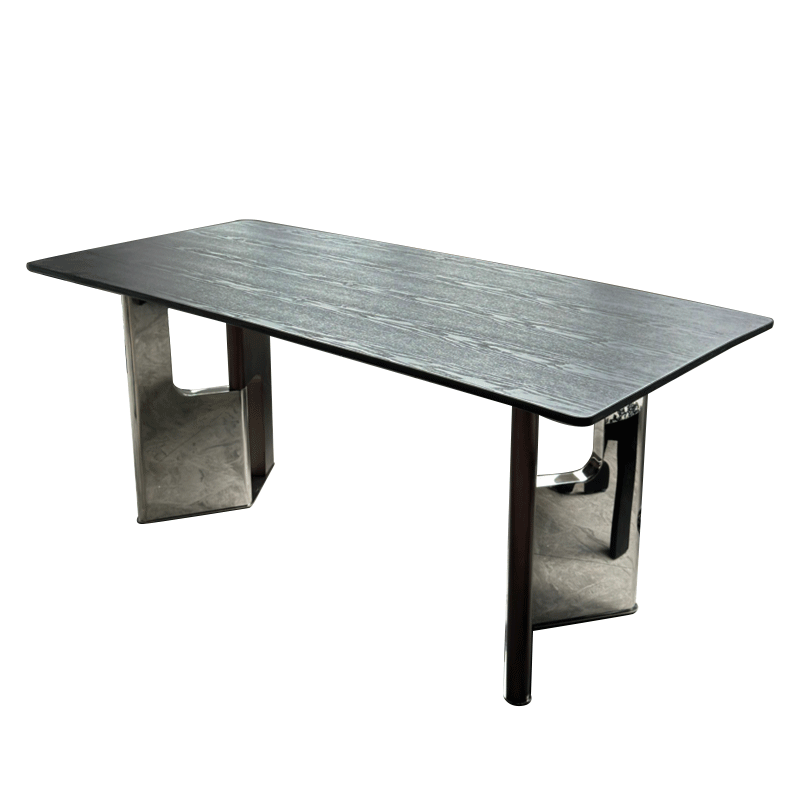 Silver Wood Grain Texture Table,Customizable Silver Wood Grain Texture Table | Modern Furniture Solutions