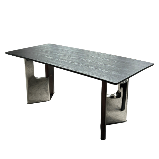Silver Wood Grain Texture Table,Customizable Silver Wood Grain Texture Table | Modern Furniture Solutions