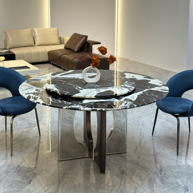 Bulgari Black Round Dining Table,eplaces technical specifications with sensory-rich descriptions ("captured moonlight," "liquid metal")