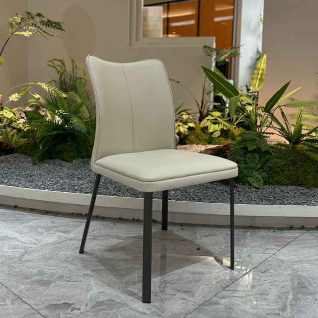 A white-matte square or gray leather chair,Exquisite Customizable Fan-Back Chairs | Tailored Elegance & Comfort