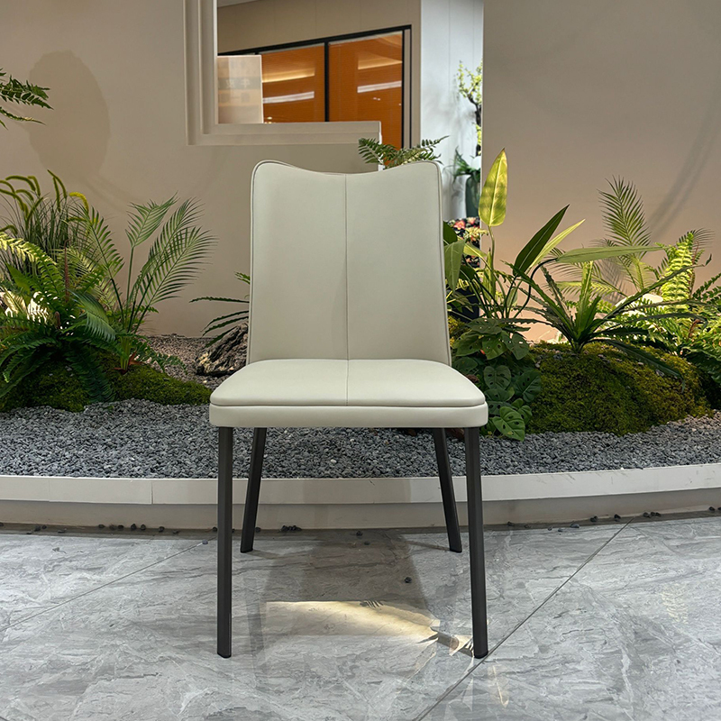 A white-matte square or gray leather chair,Exquisite Customizable Fan-Back Chairs | Tailored Elegance & Comfort