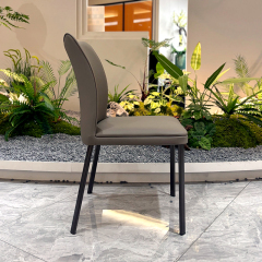 A white-matte square or gray leather chair,Exquisite Customizable Fan-Back Chairs | Tailored Elegance & Comfort