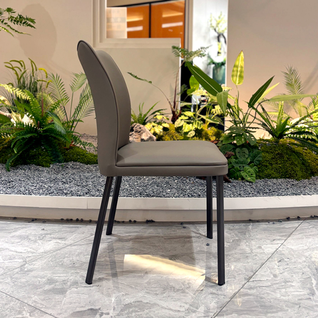 A white-matte square or gray leather chair,Exquisite Customizable Fan-Back Chairs | Tailored Elegance & Comfort