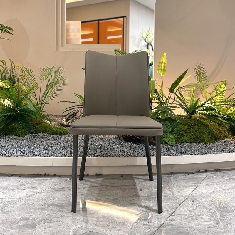A white-matte square or gray leather chair,Exquisite Customizable Fan-Back Chairs | Tailored Elegance & Comfort