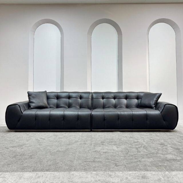 Marshmallow Modular Deep-Seat Cowhide Sofa,Marshmallow Cowhide Sofa | Custom Cloud-Like Comfort & Luxury Design