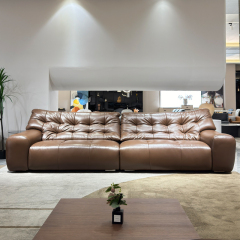 Modern Comfortable Dark Black Leather Sofa,Custom Luxury Leather Sofa | Bespoke Modern Sectional | Handcrafted Comfort