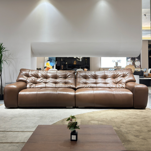 Modern Comfortable Dark Black Leather Sofa,Custom Luxury Leather Sofa | Bespoke Modern Sectional | Handcrafted Comfort