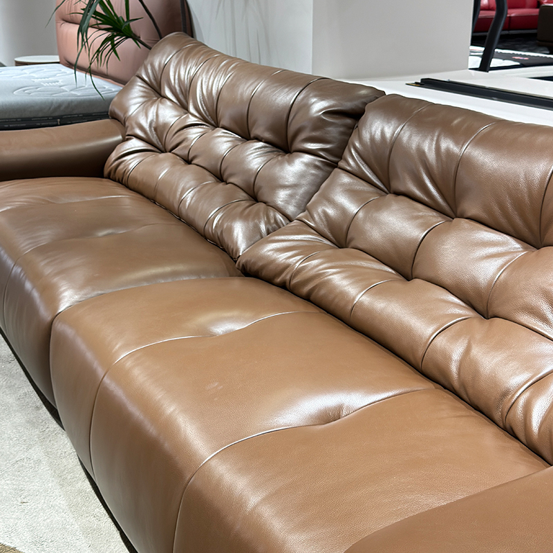 Modern Comfortable Dark Black Leather Sofa,Custom Luxury Leather Sofa | Bespoke Modern Sectional | Handcrafted Comfort