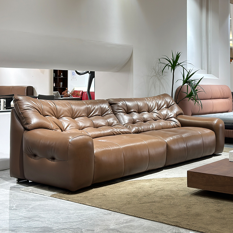 Modern Comfortable Dark Black Leather Sofa,Custom Luxury Leather Sofa | Bespoke Modern Sectional | Handcrafted Comfort