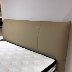Contemporary Comfortable Beige Double Bed,Serene & Customizable Beige Double Bed | Luxury Handcrafted Sleep Sanctuary