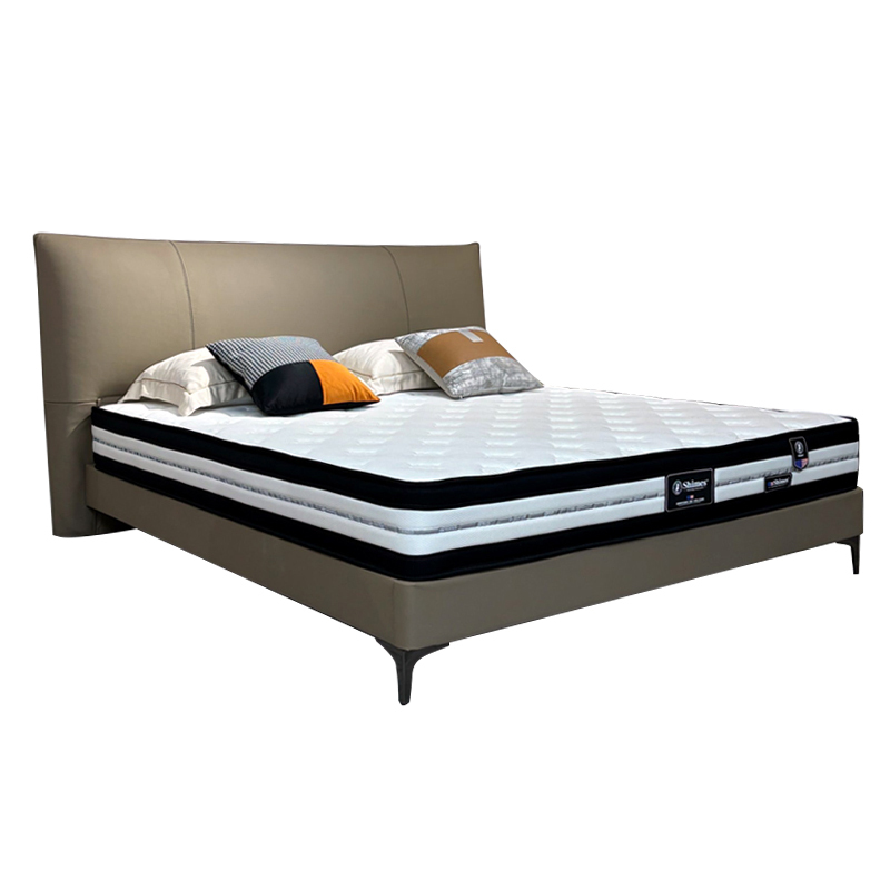 Contemporary Comfortable Beige Double Bed,Serene & Customizable Beige Double Bed | Luxury Handcrafted Sleep Sanctuary