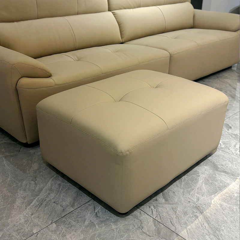Comfortable beige leather sofa set,Luxurious Custom Beige Leather Sofa Set | Cloud Comfort & Designer Style